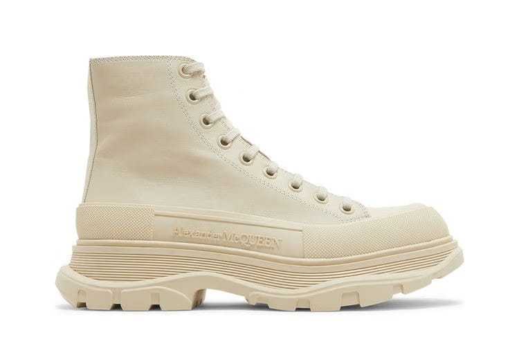 Alexander McQueen Tread Slick Boot Beige Leather