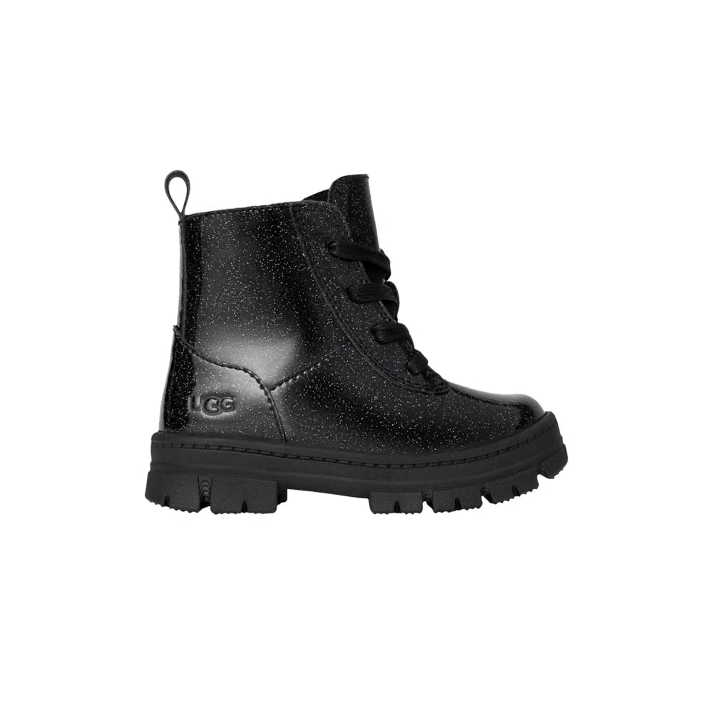 UGG Ashton Lace Up Boot Toddler Glitter Black