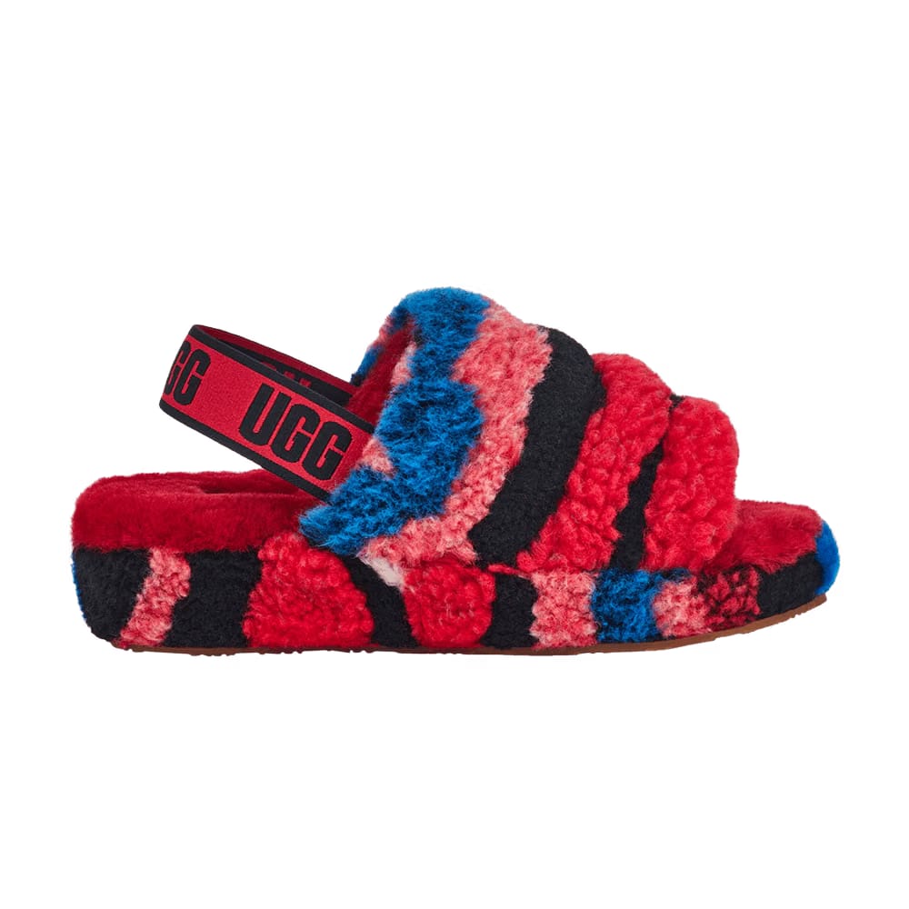 UGG Wmns Fluff Yeah Slide 'Cali Collage - Red'