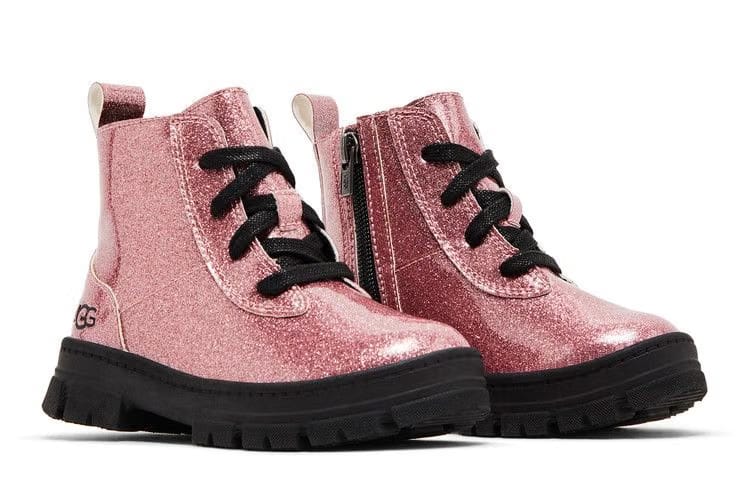 UGG Ashton Lace Up Boot Toddler Glitter Pink