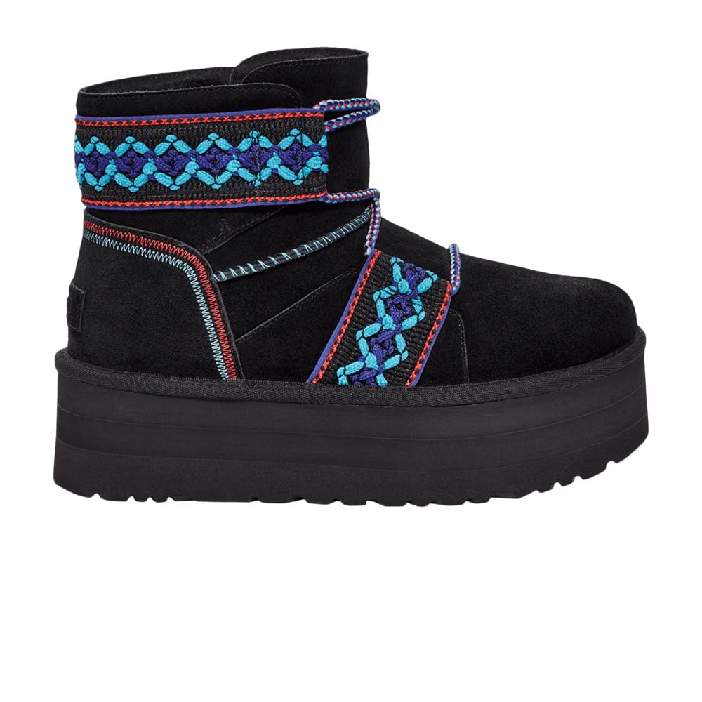 UGG Wmns Classic Mini II Platform 'Braid - Black'