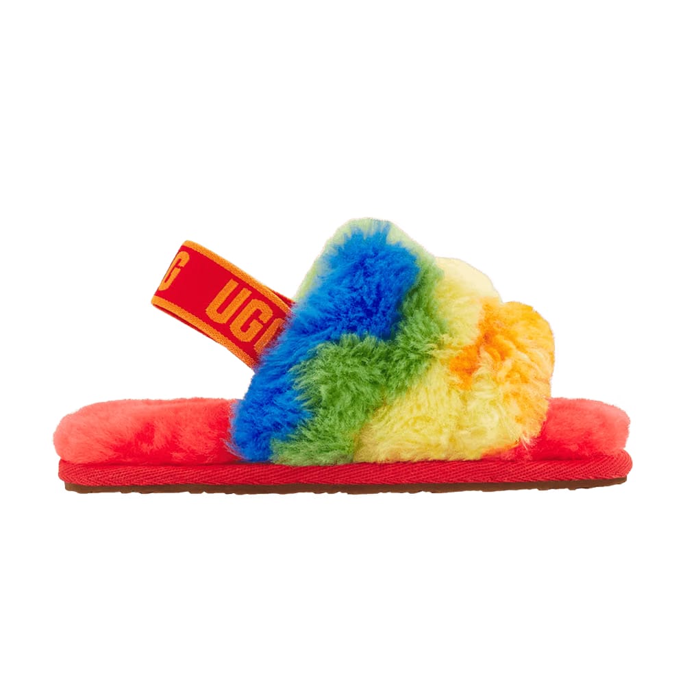 UGG Fluff Yeah Slide Toddler Cali Collage - Rainbow Stripes