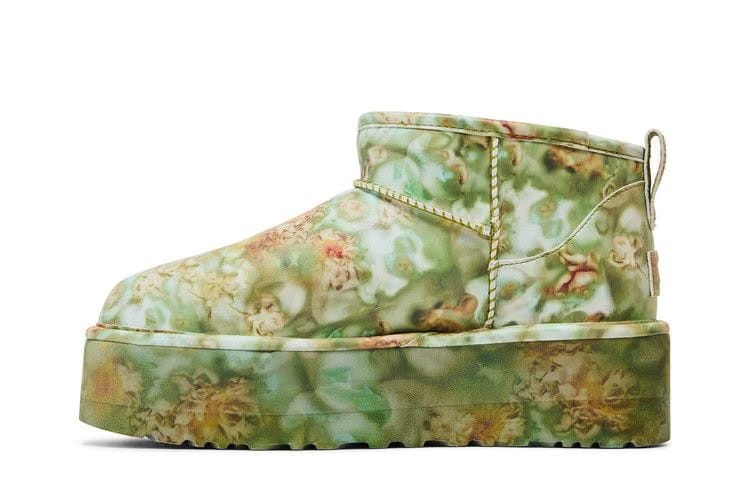 Collina Strada x UGG Classic Ultra Mini Platform Boot Green Floral