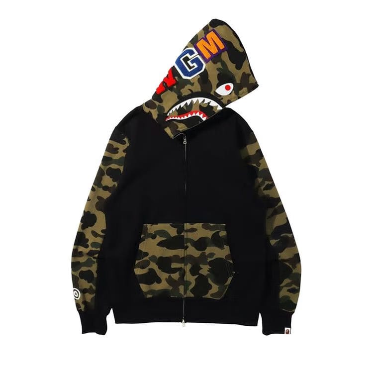 BAPE 1st Camo Shark Full Zip Hoodie Black