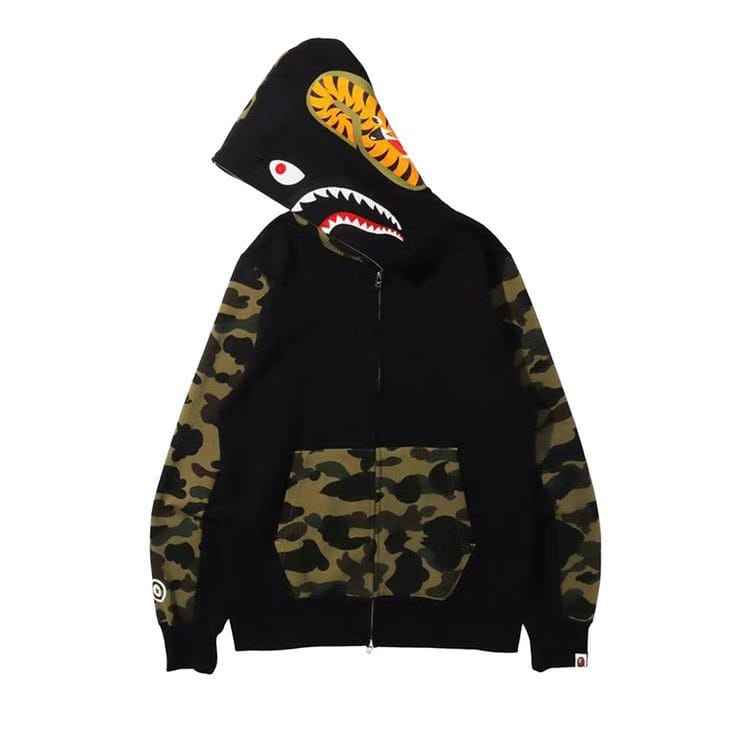 BAPE 1st Camo Shark Full Zip Hoodie Black