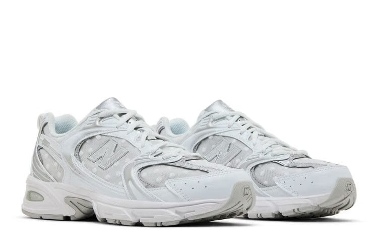 New Balance 530 White Silver Metallic Polka Dots