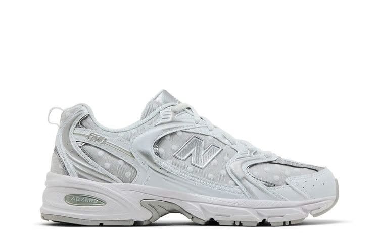 New Balance 530 White Silver Metallic Polka Dots