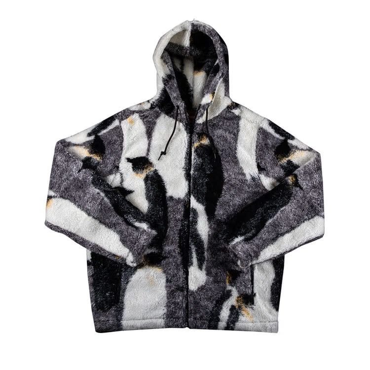 Supreme Penguins Hooded Fleece Jacket Black