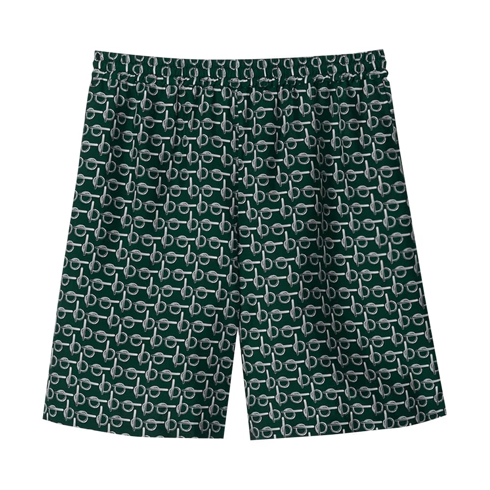 Burberry Silk Shorts Silver/Green