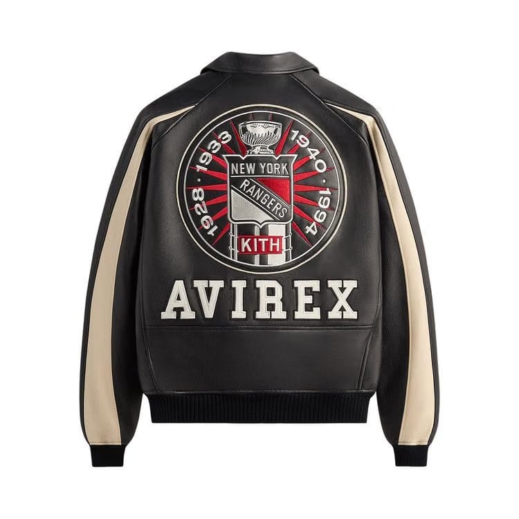 Kith x Avirex For The New York Rangers Bomber Jacket Black