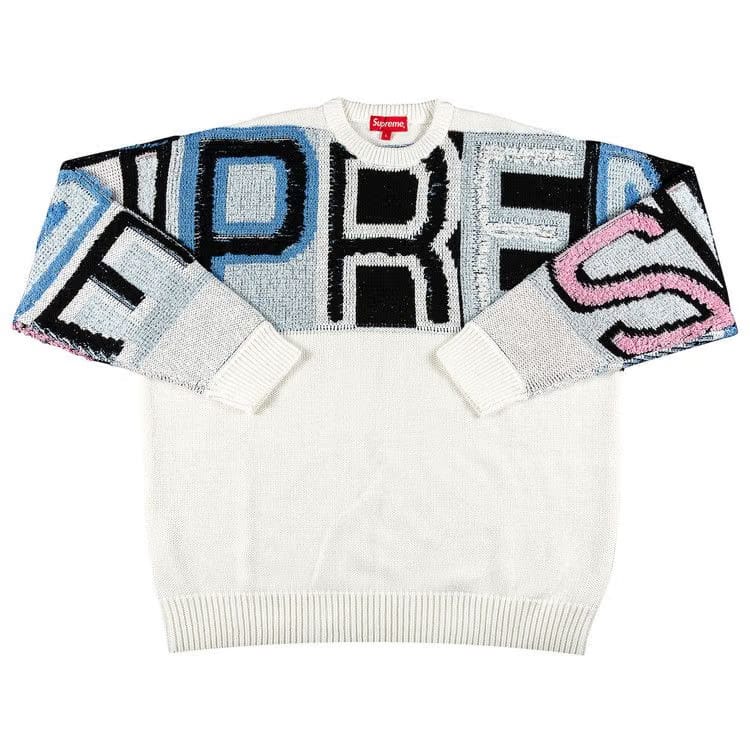 Supreme Chenille Logo Sweater White