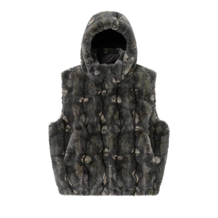 Supreme Faux Fur Hooded Vest Black