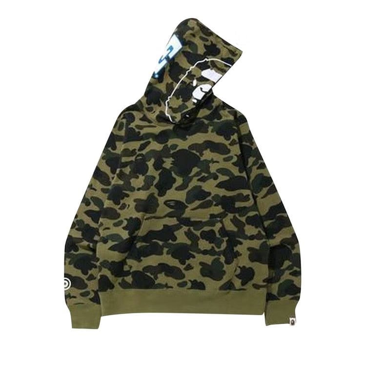 BAPE 1st Camo 2nd Ape Pullover Hoodie Green