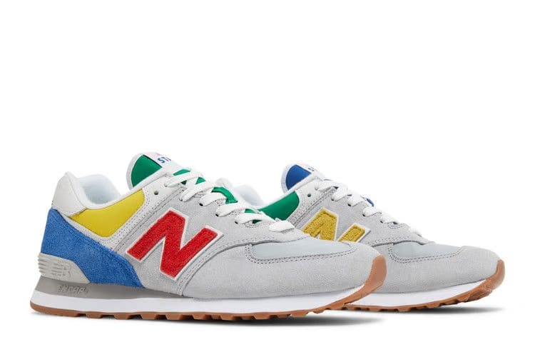 STAUD x New Balance 574 Rain Cloud Team Red