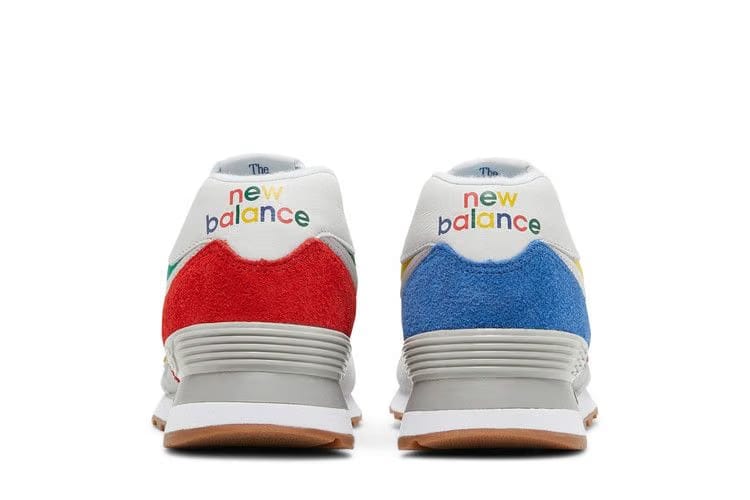 STAUD x New Balance 574 Rain Cloud Team Red