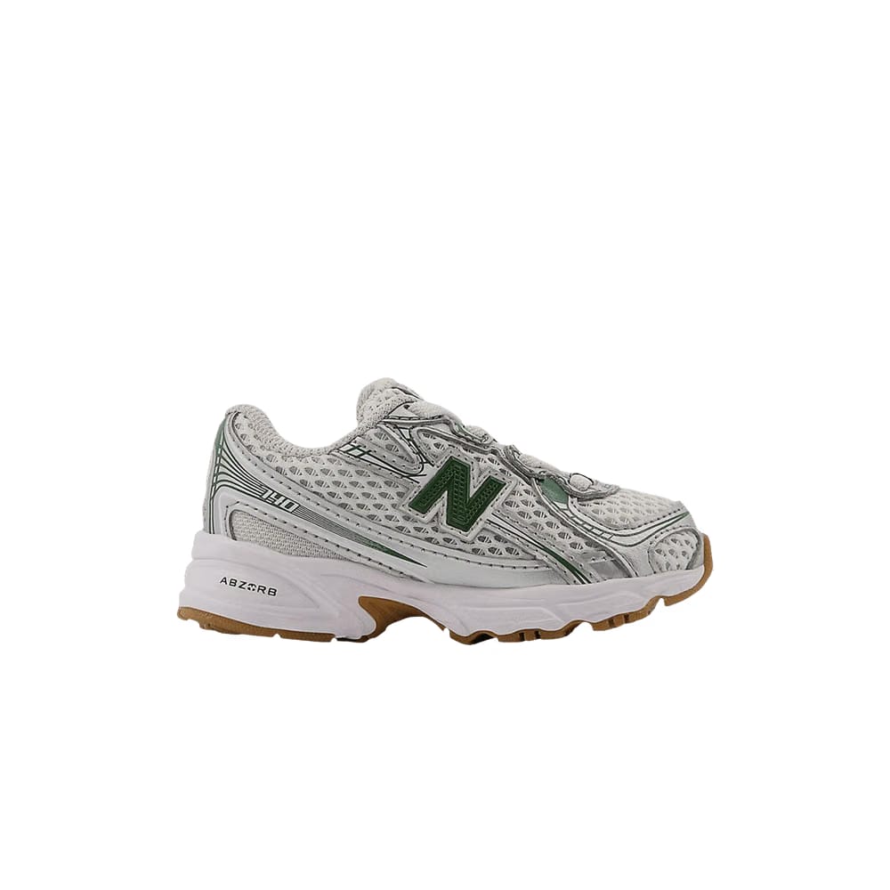 New Balance 740 Bungee Lace Toddler Silver Metallic Dark Alpine Green