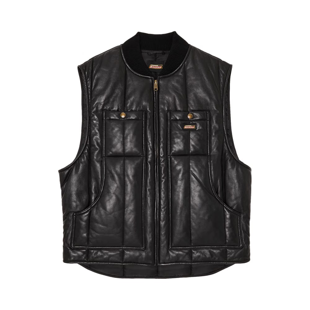 Supreme x Dickies Leather Work Vest Black
