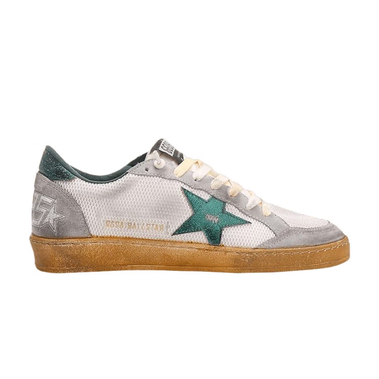 Golden Goose Ball Star White Metallic Green