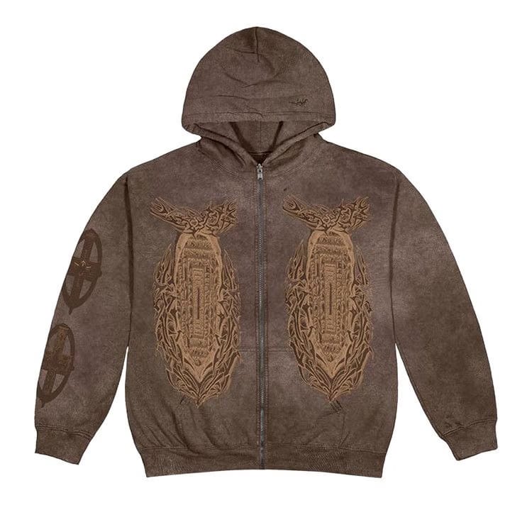 Cactus Jack by Travis Scott God's Country Zip Hoodie Brown