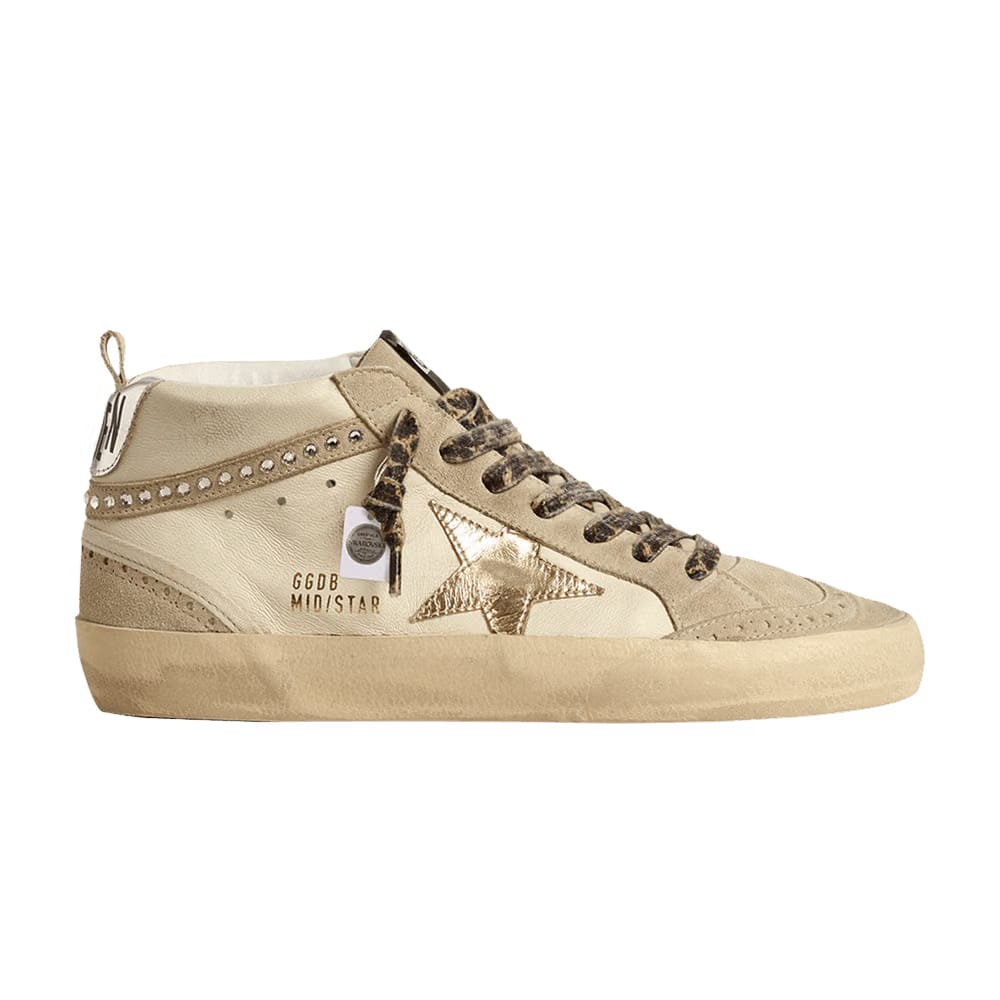 Swarovski x Golden Goose Wmns Mid Star 'Beige Leopard Laces'