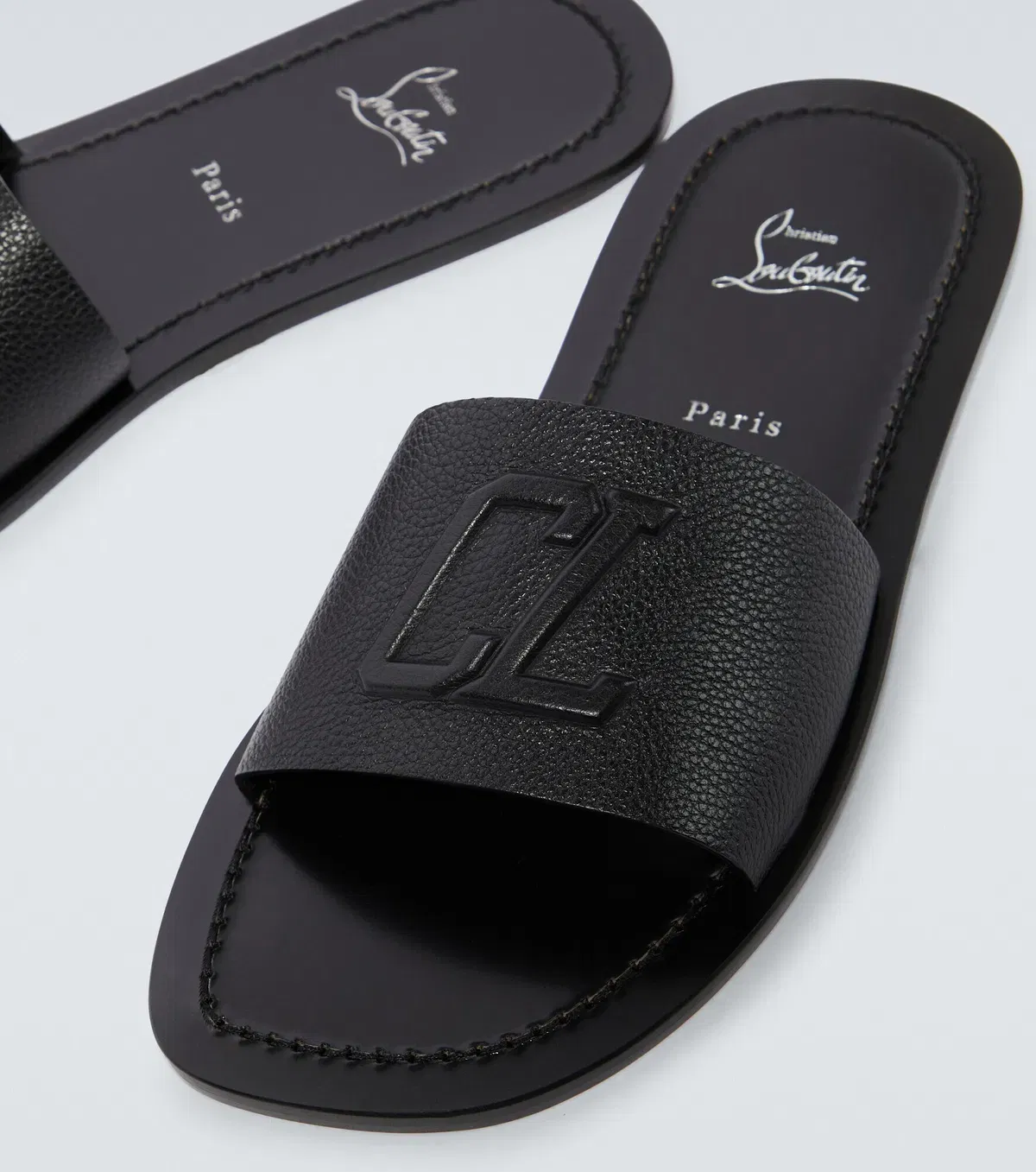 Varsicool leather slides (Black)