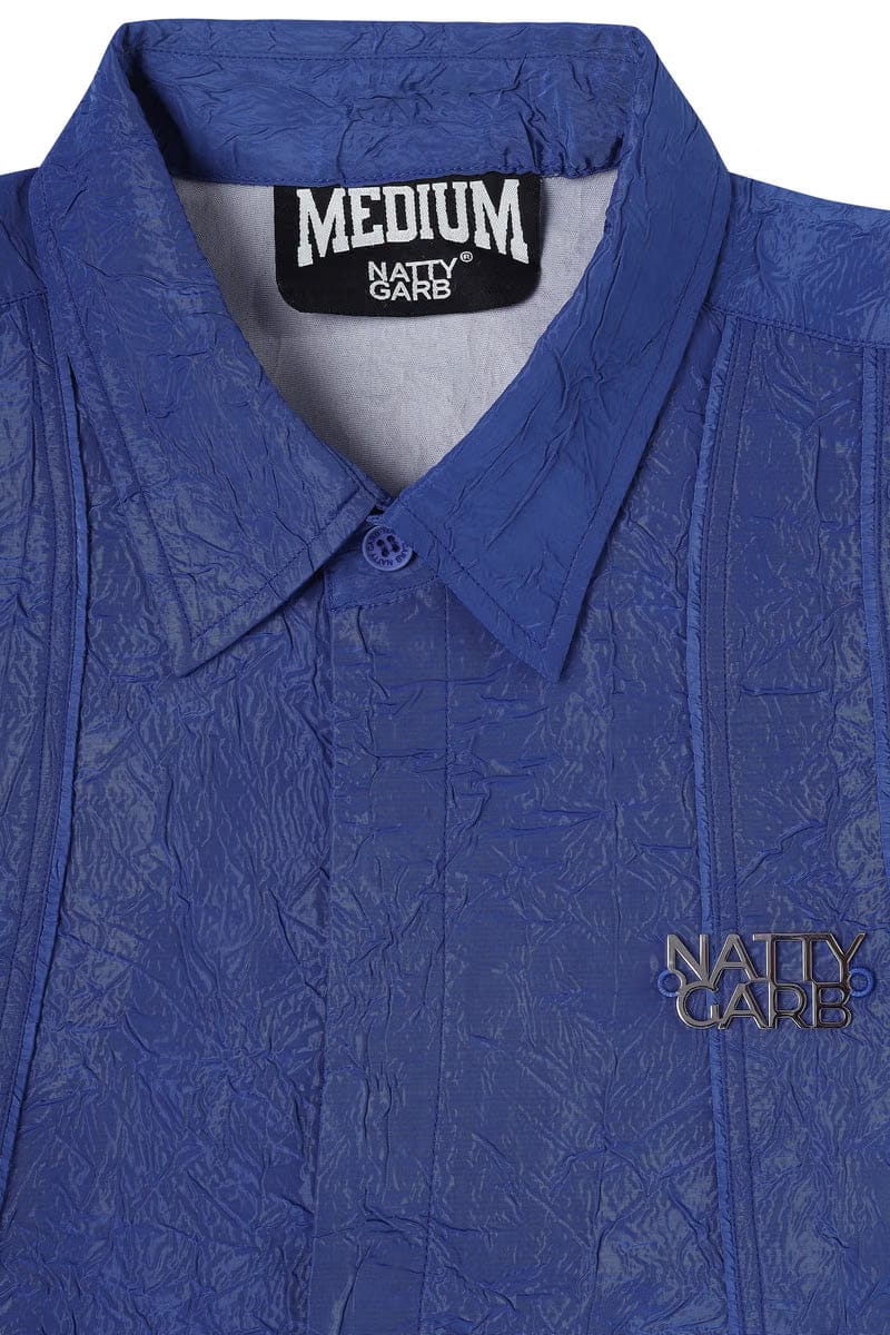 CRINKLED BLUE SHIRT