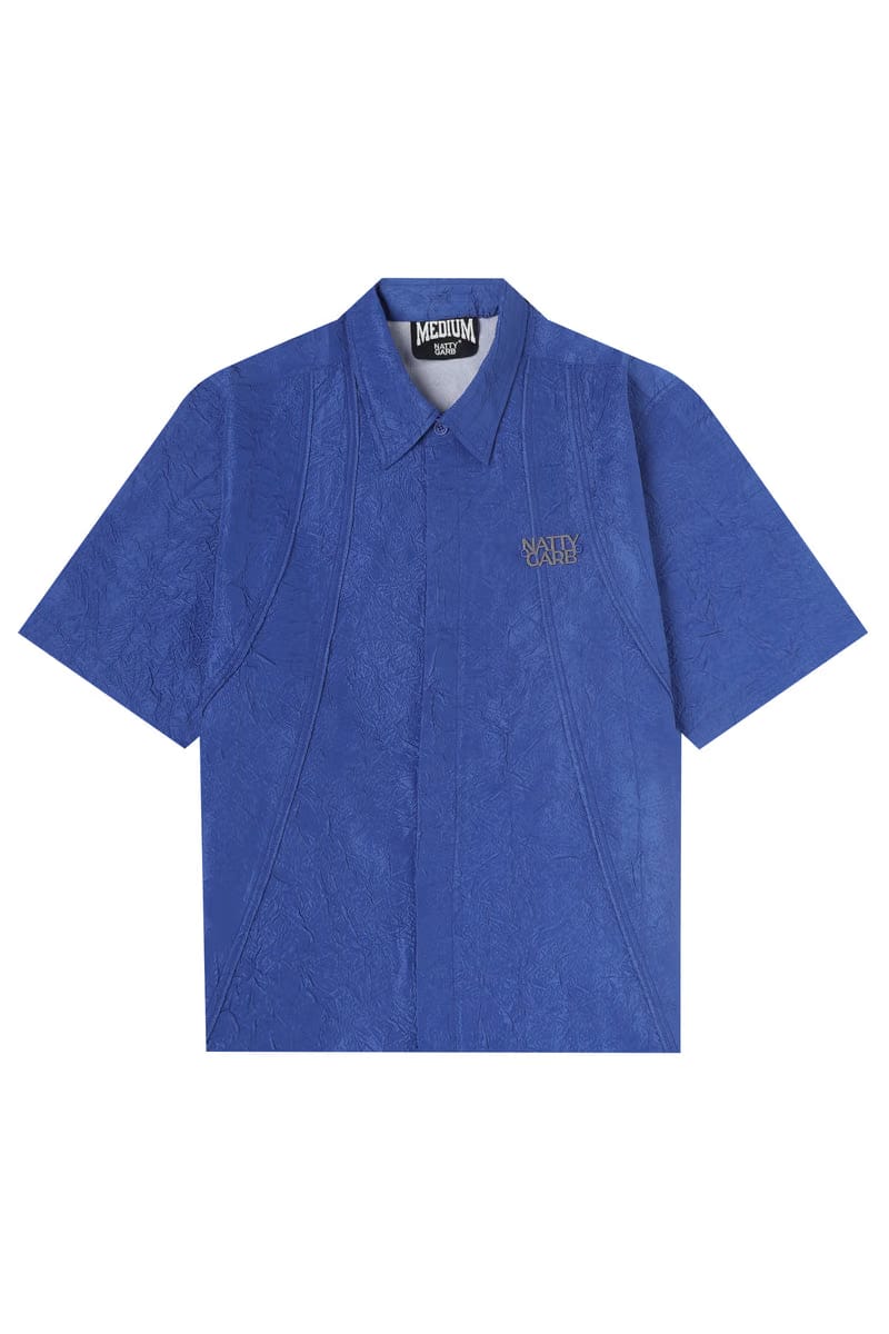 CRINKLED BLUE SHIRT