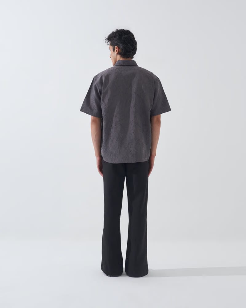 CRINKLED DARK GREY SHIRT