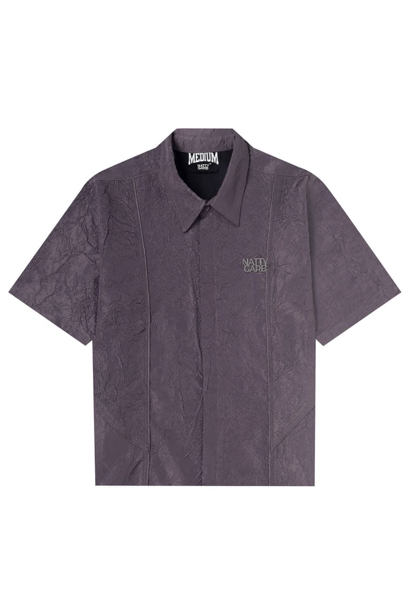 CRINKLED DARK GREY SHIRT