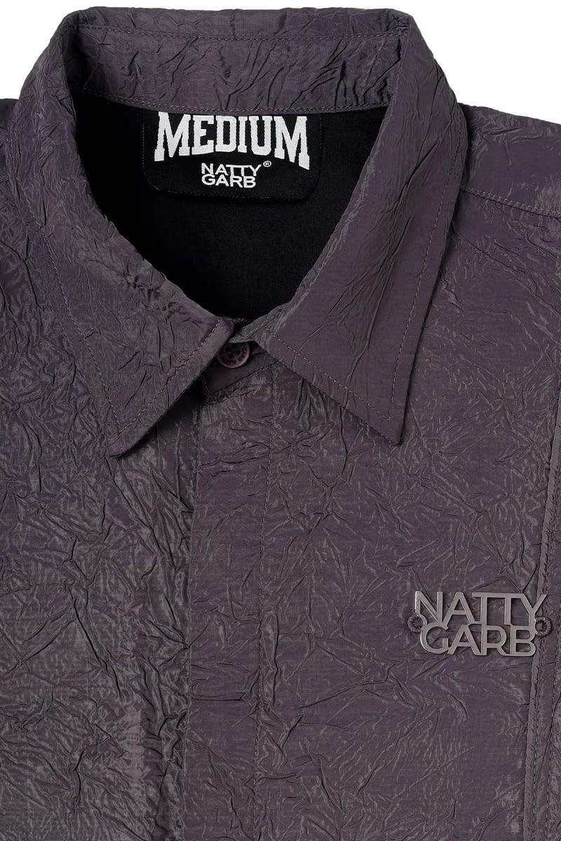 CRINKLED DARK GREY SHIRT