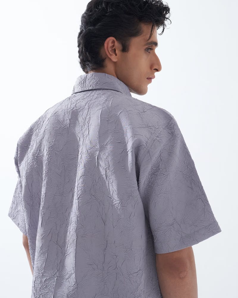CRINKLED LIGHT GREY SHIRT