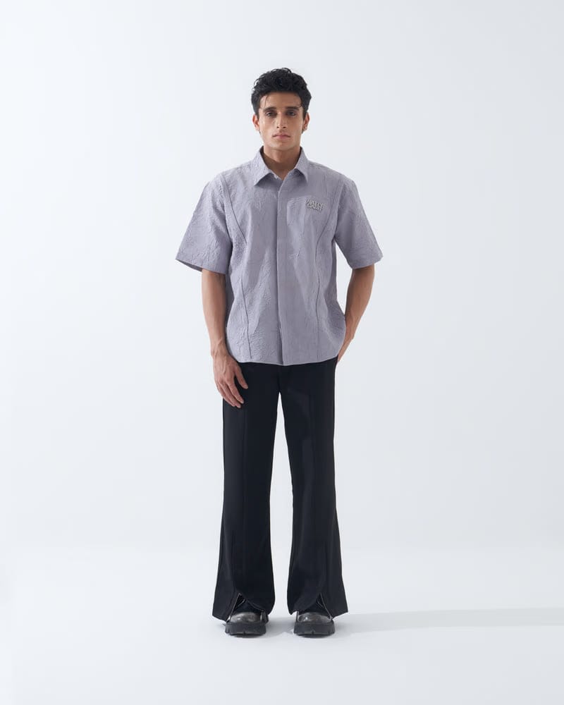 CRINKLED LIGHT GREY SHIRT