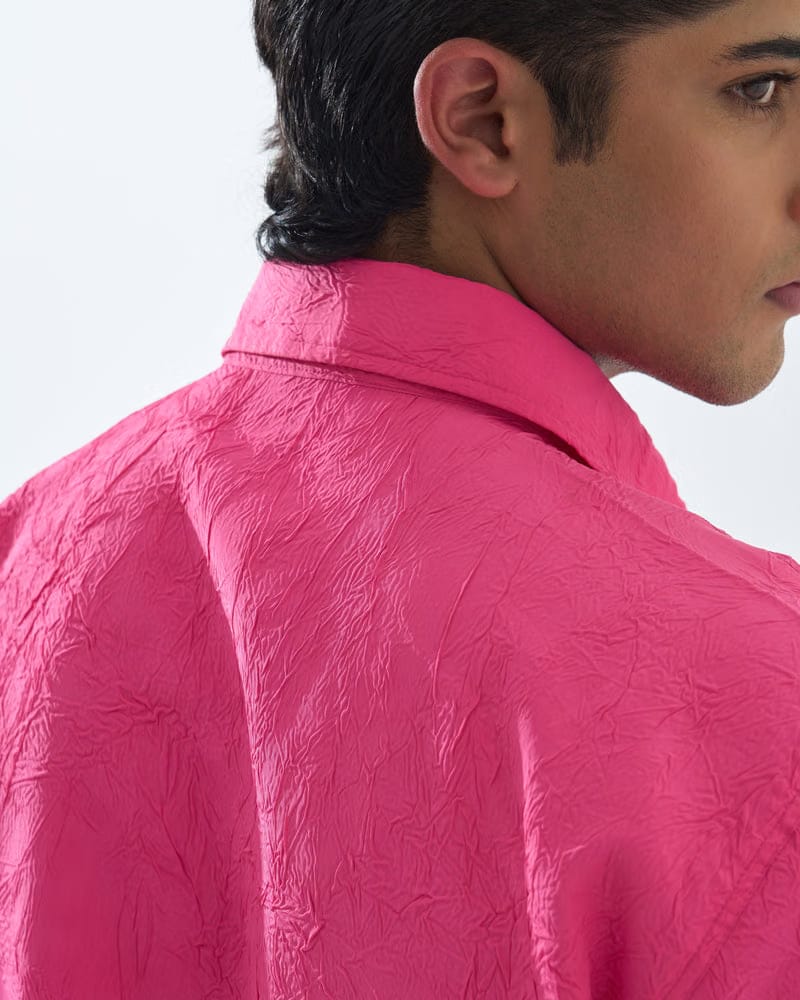 CRINKLED NATTY PINK SHIRT
