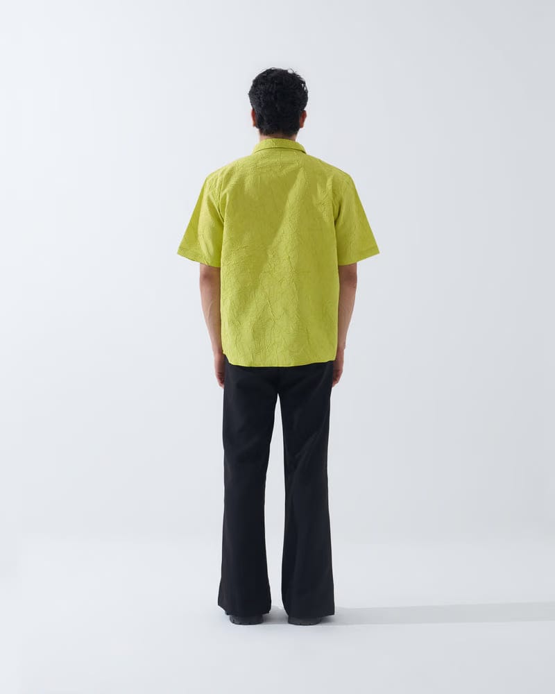 CRINKLED NEON GREEN SHIRT