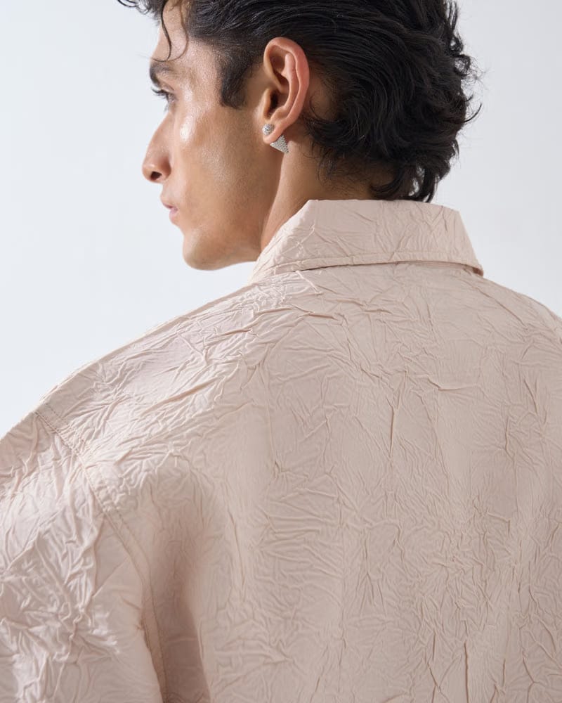 CRINKLED OFF-WHITE SHIRT