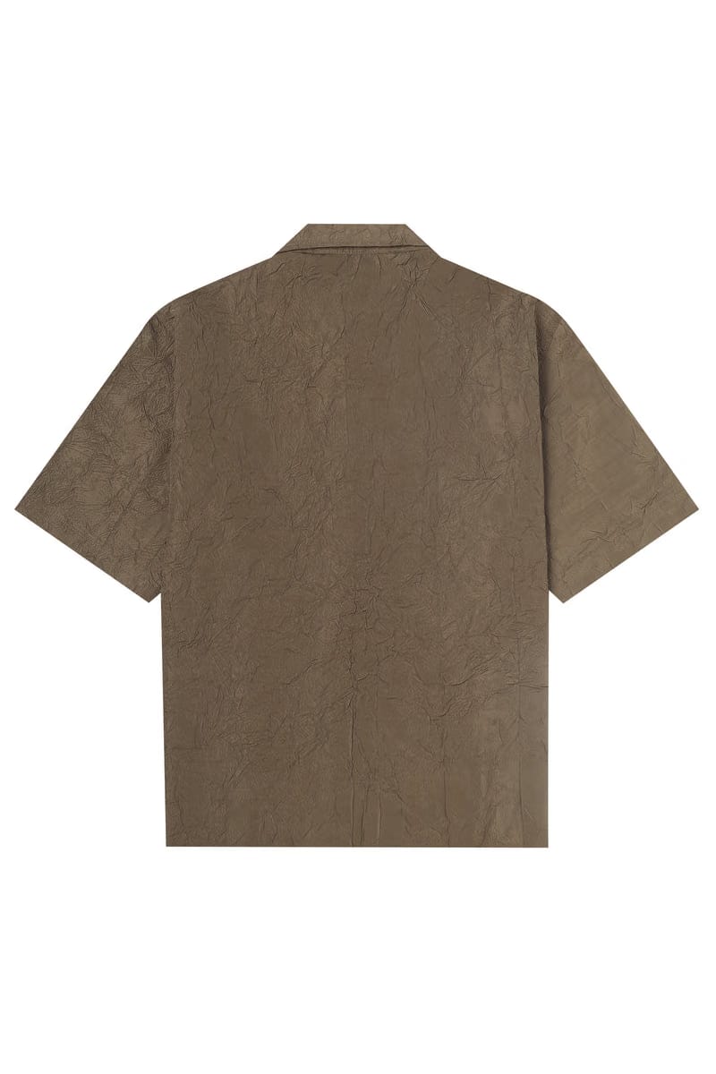 CRINKLED OLIVE GREEN SHIRT
