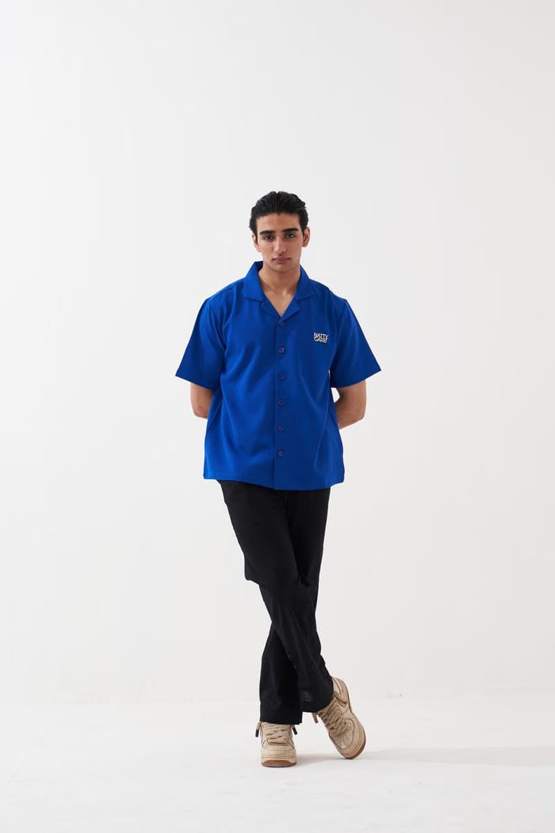 CUBAN COLLAR SHIRT (ULTRAMARINE)
