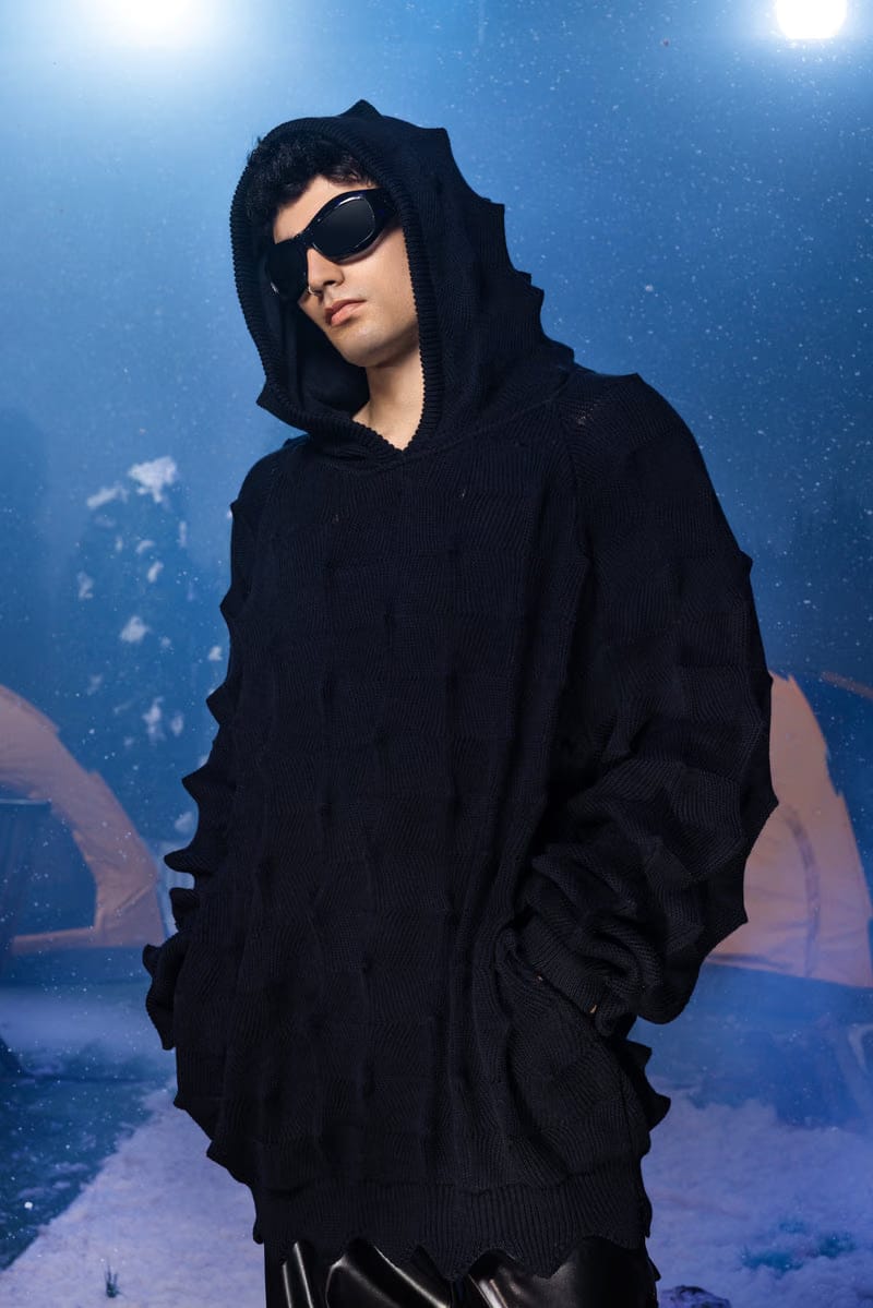 PUNK SPIKE HOODIE (BLACK)