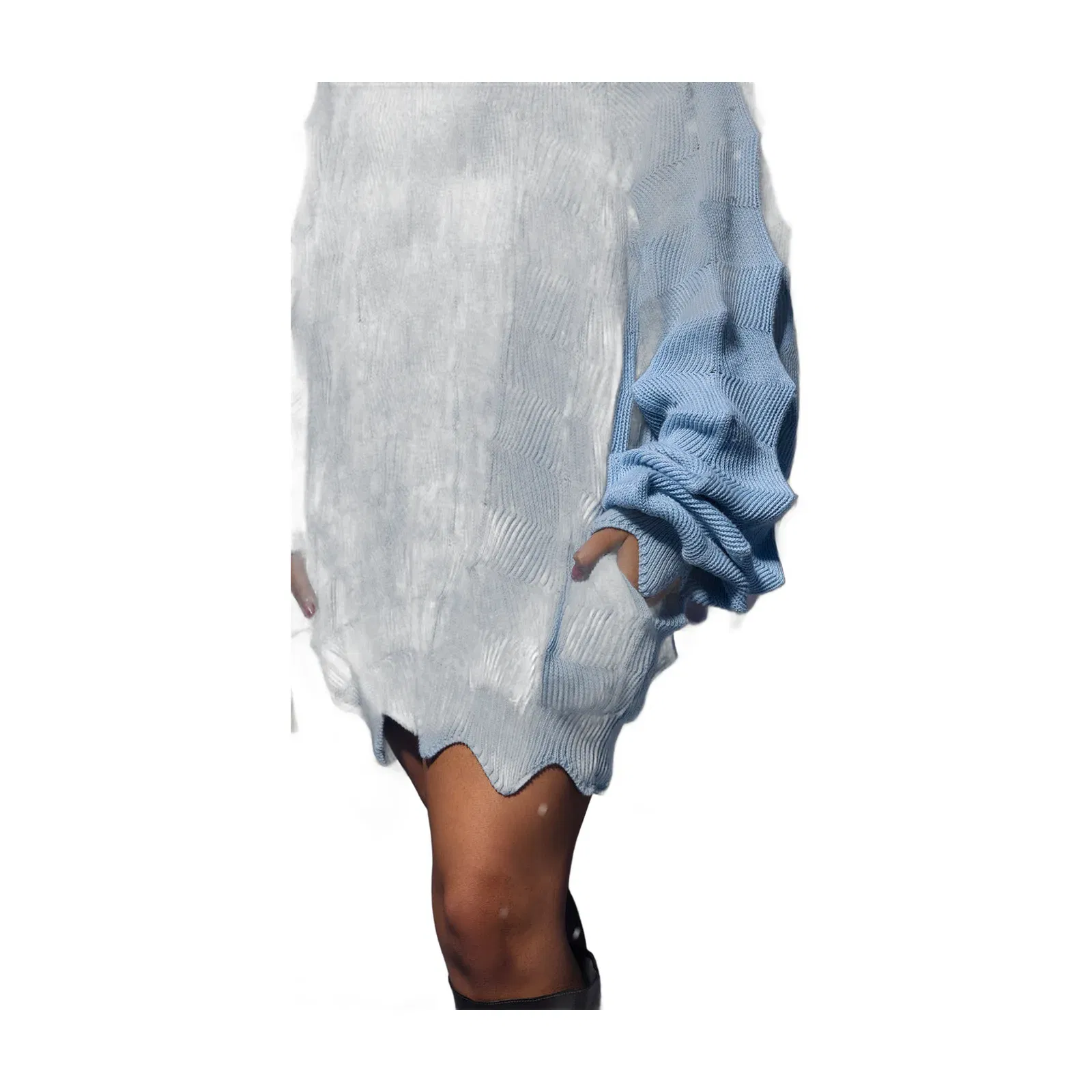 PUNK SPIKE HOODIE (CAROLINA BLUE)