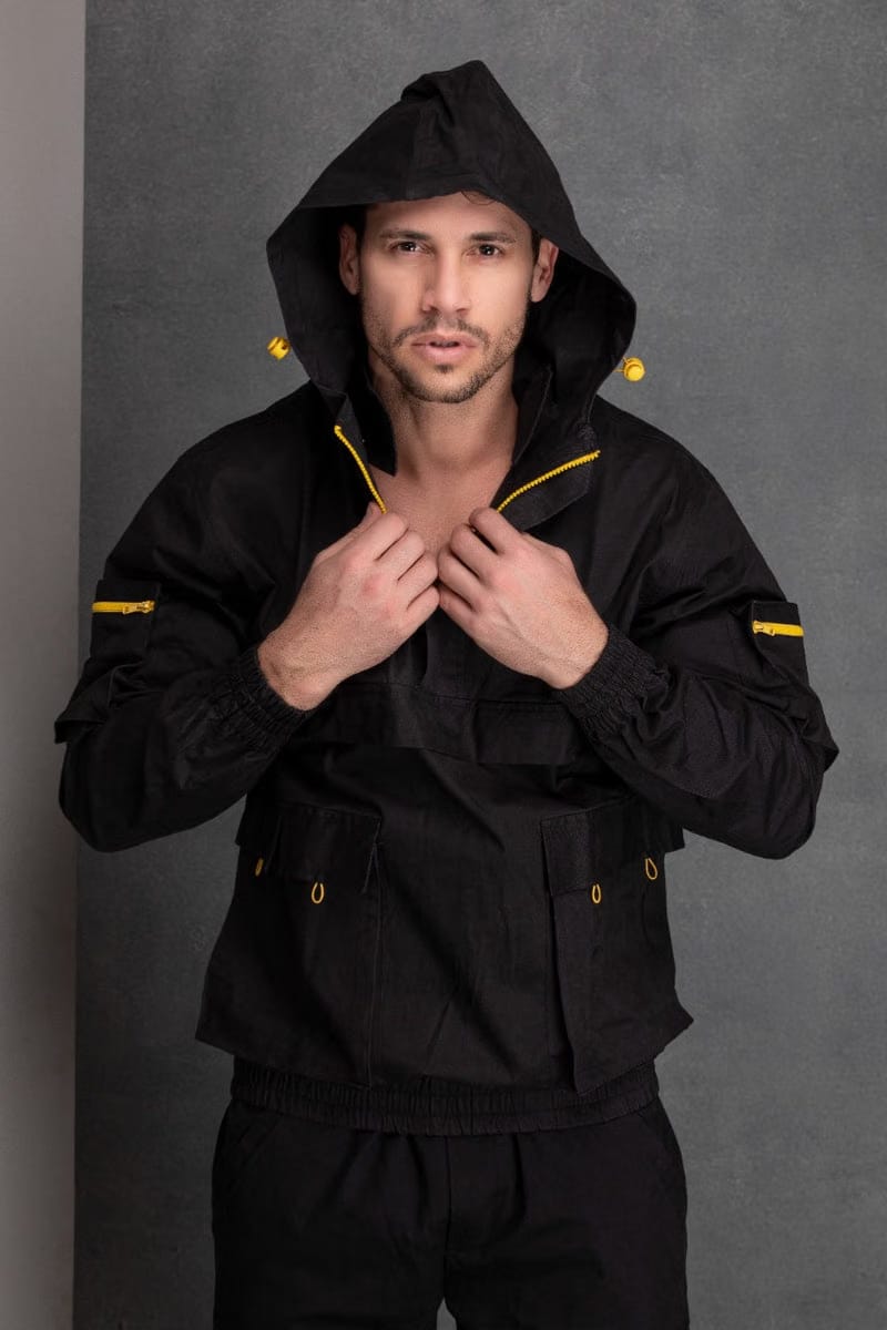 Black Multi Utility Pocket Jacket Co-Ord set