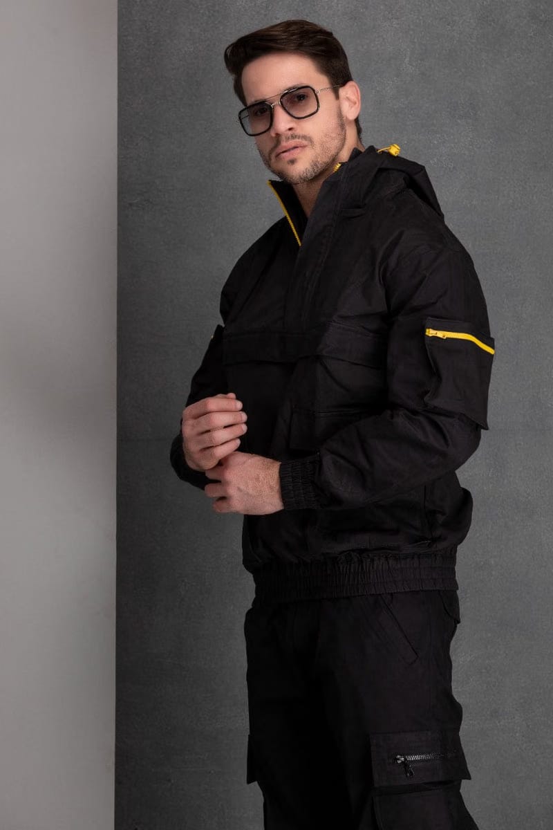 Black Multi Utility Pocket Jacket Co-Ord set