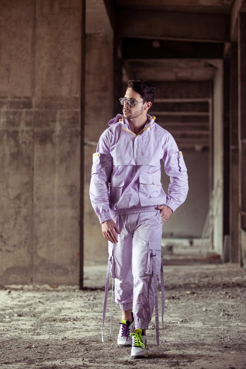 Lilac multi-utility pocket jacket co-ord set