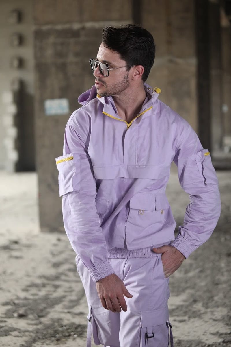 Lilac multi-utility pocket jacket co-ord set