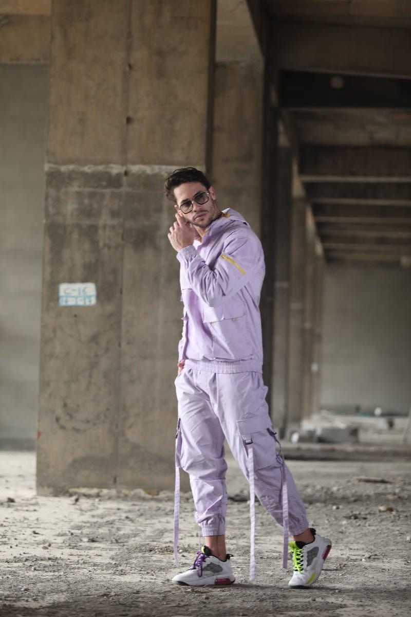Lilac multi-utility pocket jacket co-ord set