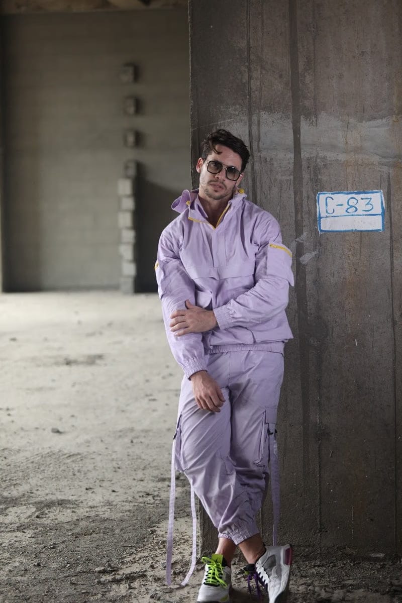 Lilac multi-utility pocket jacket co-ord set