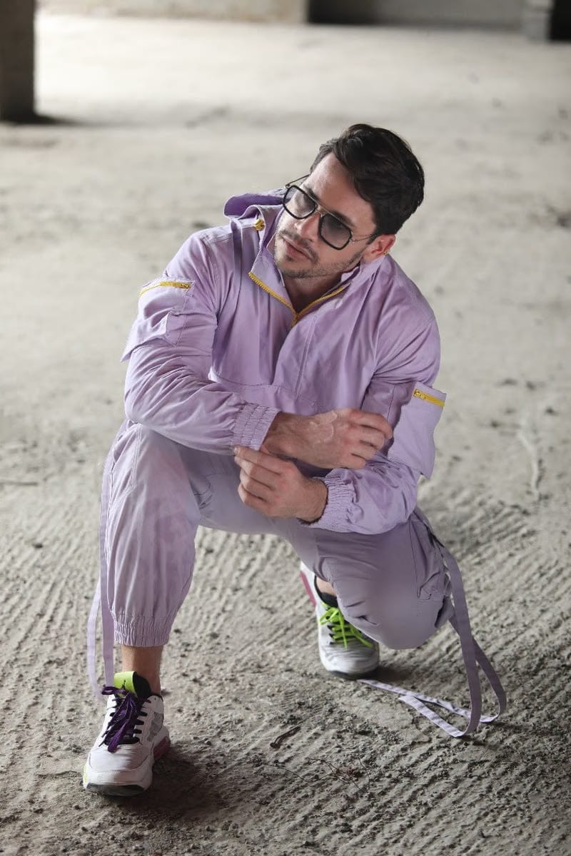 Lilac multi-utility pocket jacket co-ord set