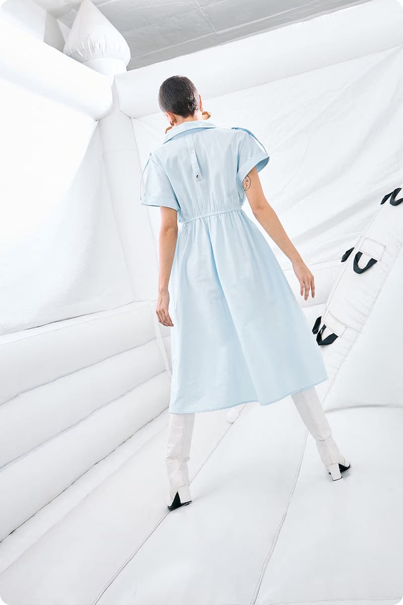 WOMEN'S Sky Blue Shirt Dress