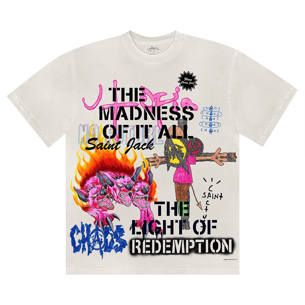 Cactus Jack by Travis Scott Utopia x St Michael T-Shirt 3A White