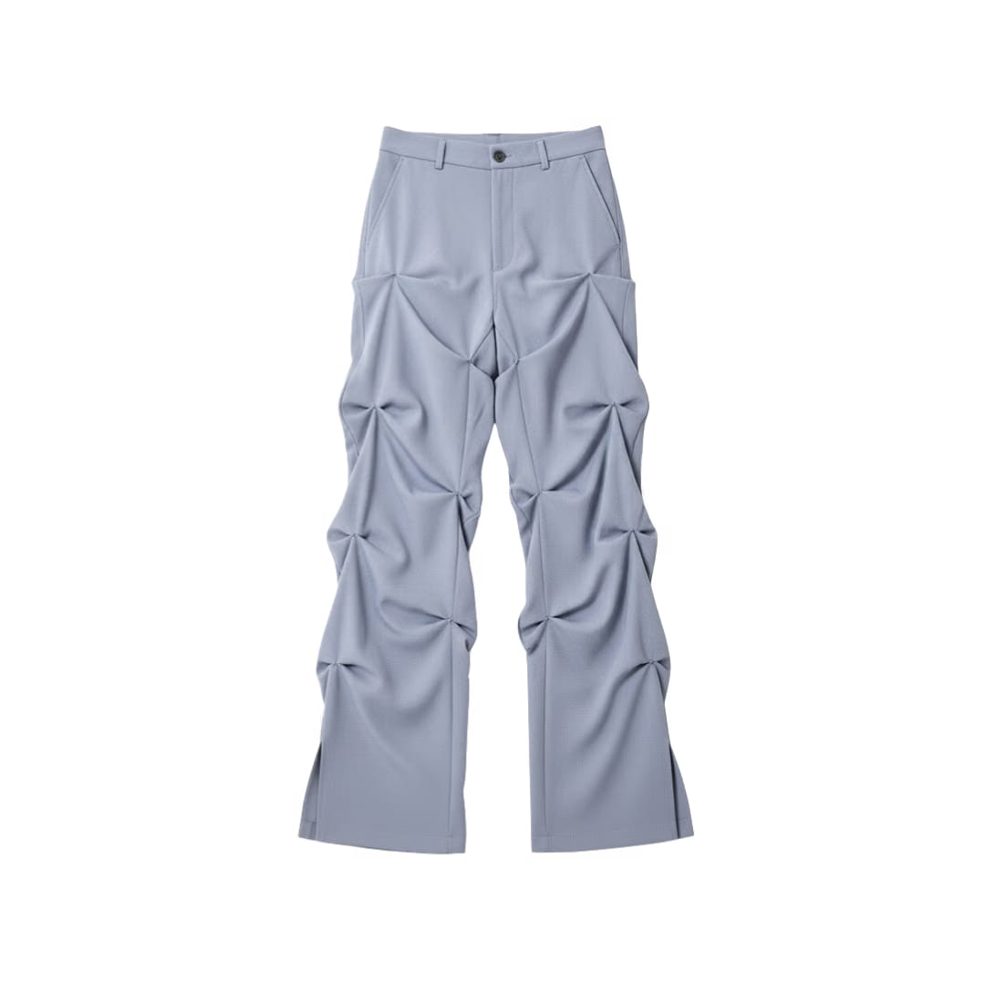Ash Gray Draped Waterfall Pants