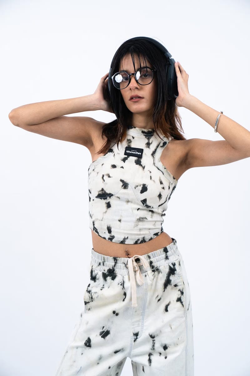 Spilled Ink Crop Top